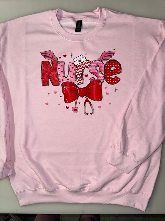 Valentine’s Day nurse crew neck