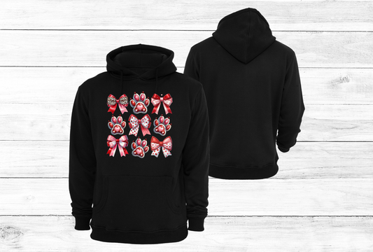 Valentine’s Day bows/paws hoodie